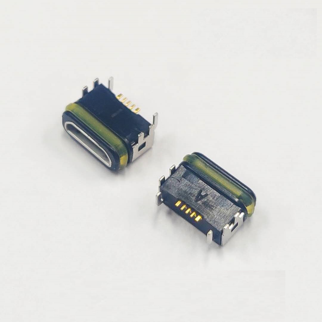MUB-B-5-MM-B-PG8.85-6P-W (MICRO USB 母座 / PG8.85定位6腳/ 防水墊圈)