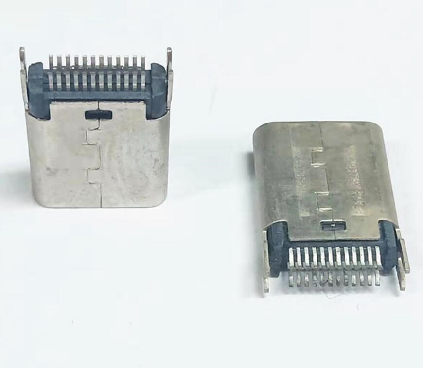 TYPE C 24P母座 180度夾板0.8/1.0 /10.5H高