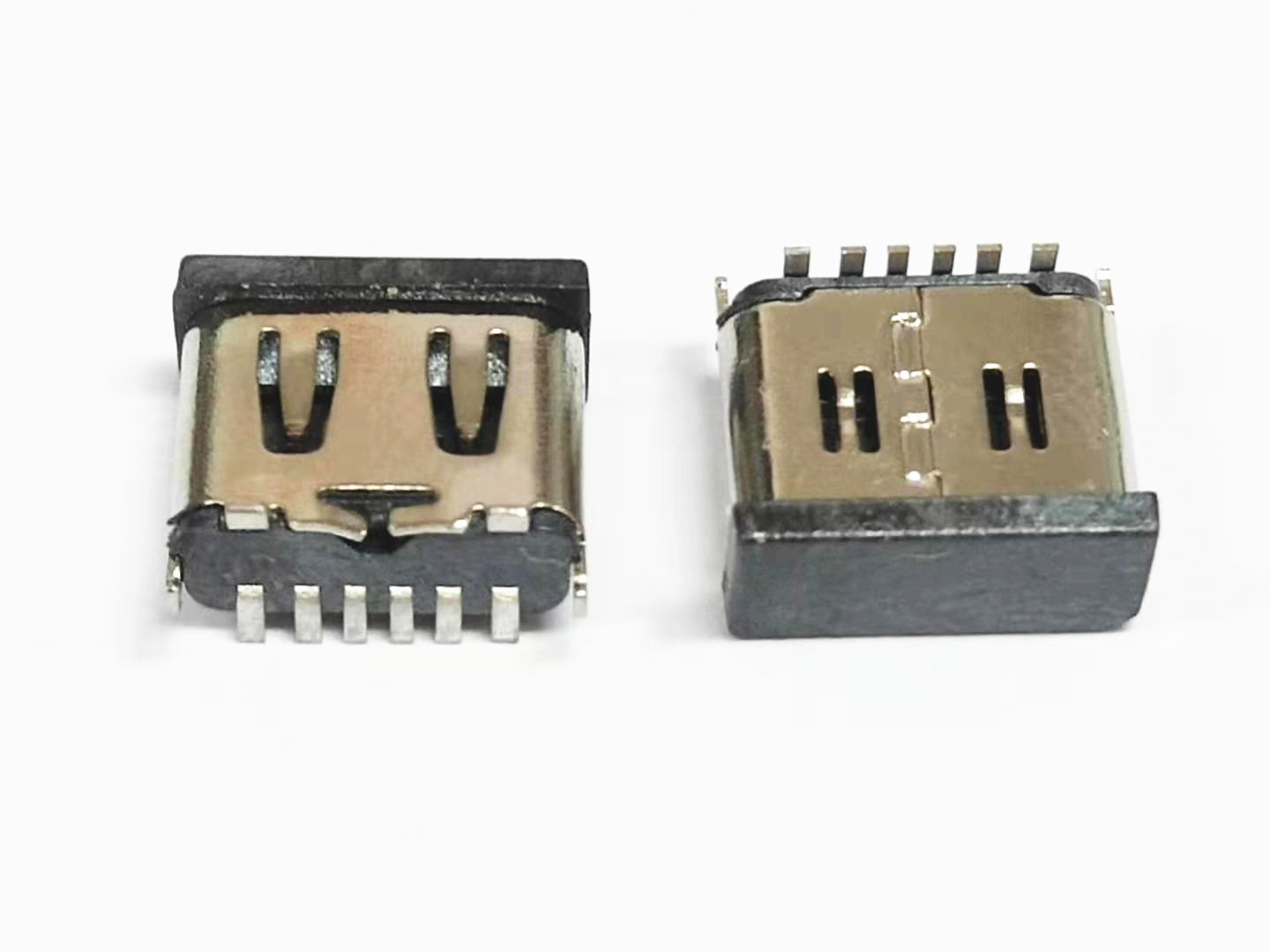 TYPE C 6P母座 帶彈6.5/6.8長 180度立貼 直立式帶防塵塞