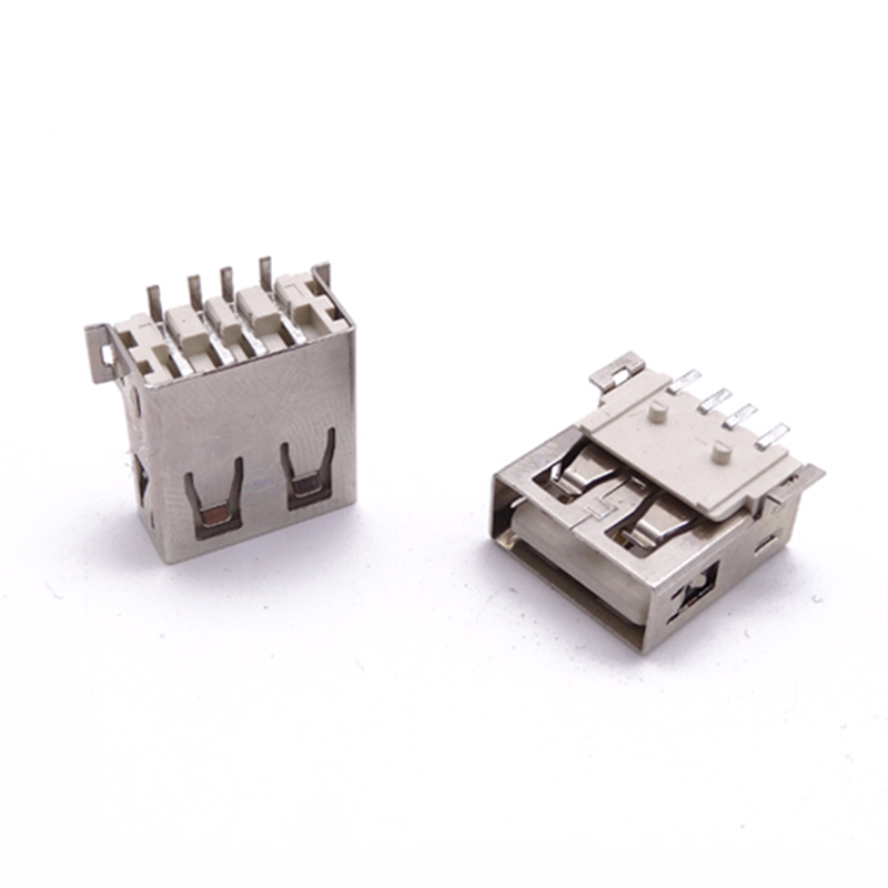 US-B-2.0-4-MM-W-13.6-N-2P (USB 2.0 / 13.6 SMD / 2P定位柱 / 直邊 )