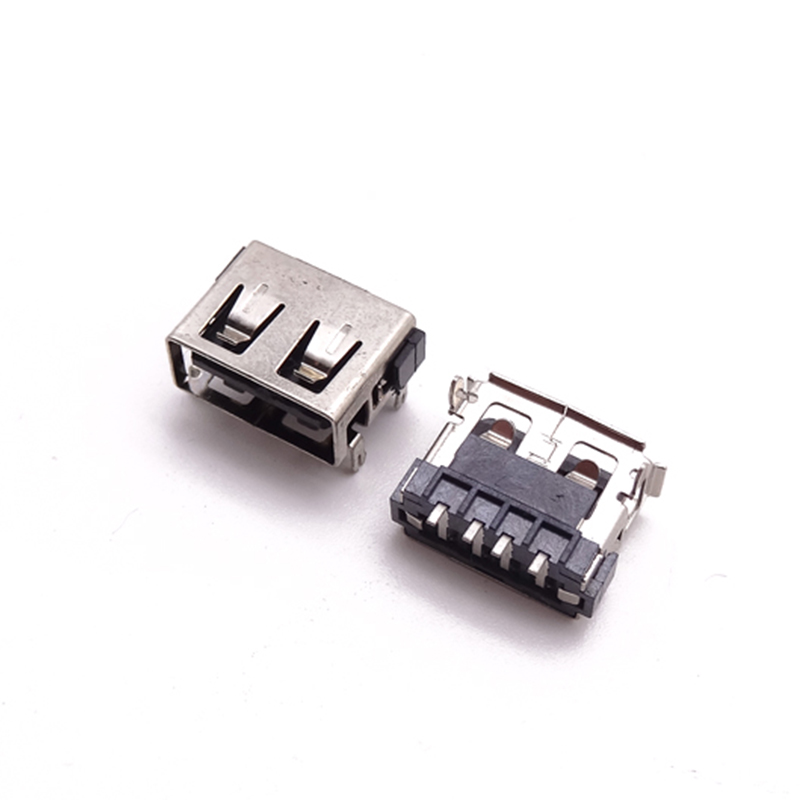 US-B-2.0-4-MM-W-10.0-S-2P (USB 2.0 / 10.0 SMD / 6.8 / 前2腳 / 卷邊 )
