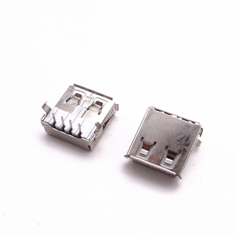 US-B-2.0-4-MD-W-14.2-S-2P (USB 2.0 / 14.2 插件 / 13.7 / 14.0 / 2彎腳定位 / 卷邊 )