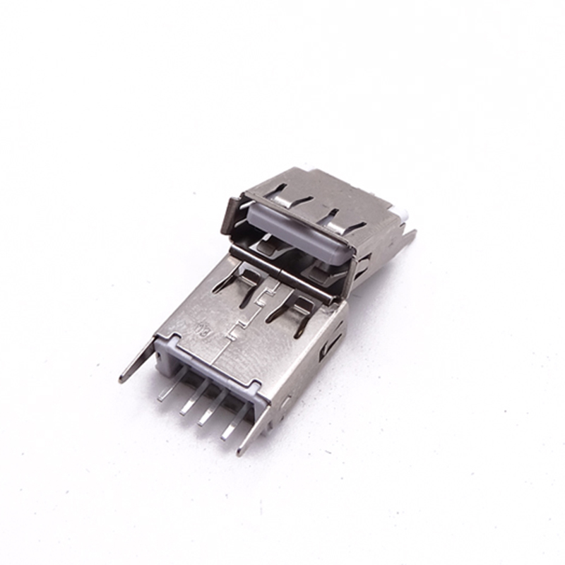 US-B-2.0-4-HD-W-13.7-N-2P (USB 2.0 / 13.7 插件 / 2腳定位 / 直邊 / 卷邊 )