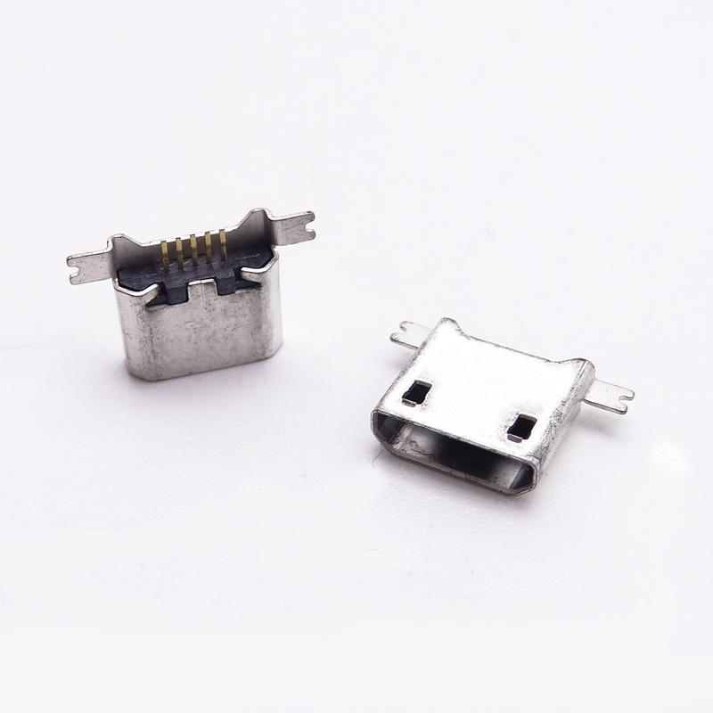 MUB-B-5-EM-0-V1.17-2M-PG11.3-N (MICRO USB 5P母座 沉板1.17 平貼2腳/ 直邊)