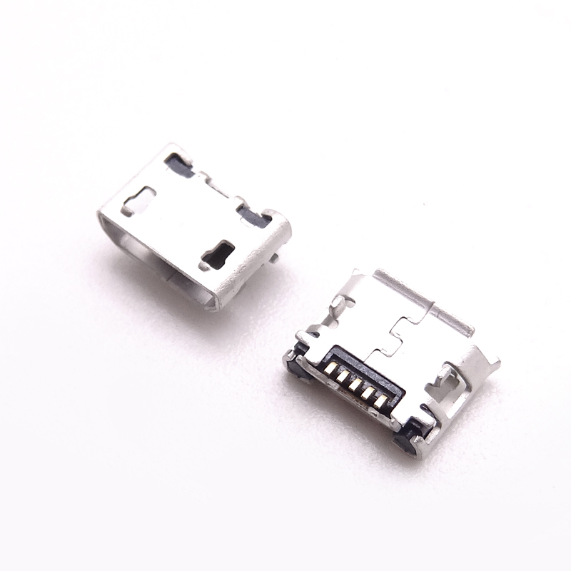 MUB-B-5-YM-0-V4.85-4P-PG7.2-S (MICRO USB 5P母座牛角 /前4.85後7.2定位 / 卷邊)