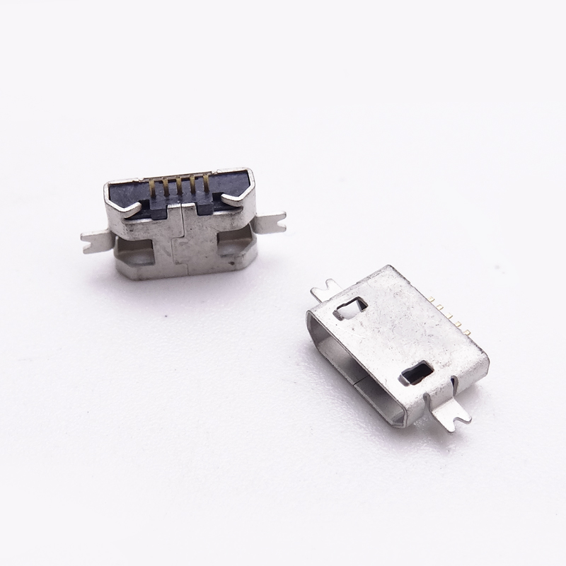 MUB-B-5-MM-0-V1.6-2M-PG10.3-N (MICRO USB 5P母座短板4.95 /1.6 平貼2腳/直邊 )