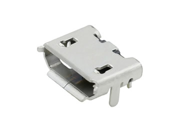 MUB-B-5-YM-0-PG4.85-S (MICRO USB 母座牛角 /後腳4.85 / PG7.2 定位2腳/ 卷邊 )