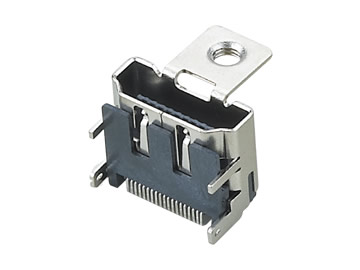 HDMI-19-AM-PG14.5-P4-QE (HDMI A型19P母座SMD /  90度四腳插板 / 單耳上孔)