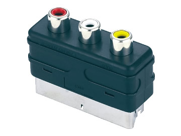 AV插座 SC21-RCA-01 三連排全注塑 紅色/黃色/白色