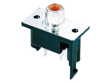 AV插座 AV-8.4-59P 180度直插 2P兩腳插板 紅色