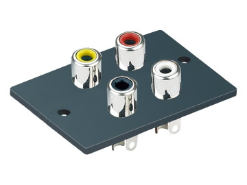 AV插座 AV4-8.4-B 180度8P立插四聯排 大塑膠板帶孔