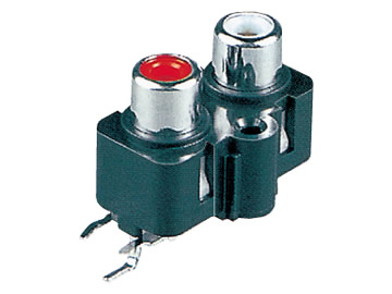 AV插座 AV2-8.4-20A 90度雙層三腳插板 帶螺孔