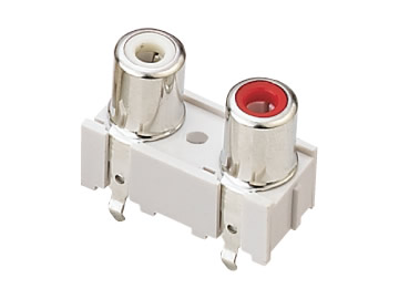 AV插座 AV2-8.4-6B/A 180度雙聯排5P直插 單孔 白紅色插口