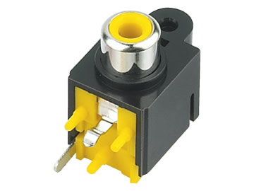 AV插座 AV-8.4-13 90度單口2P插板 帶三個定位柱 有孔