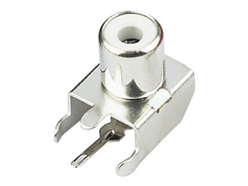 AV插座 AV-8.4-3B 90度1P三腳插板 白色底座 鍍鎳